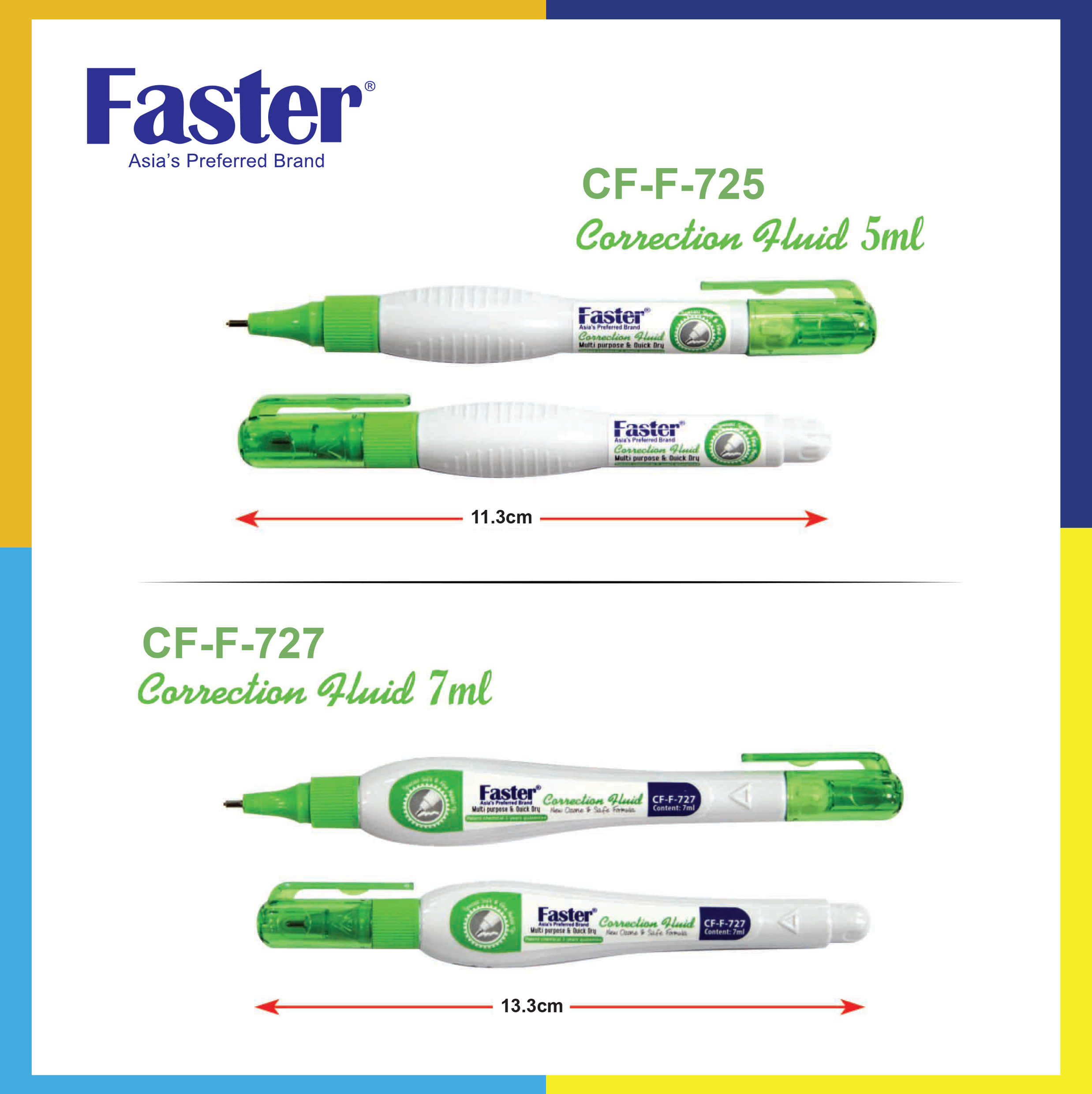 【READY STOCK】FASTER CORRECTION PEN FLUID Liquid Paper 5ml 7ml